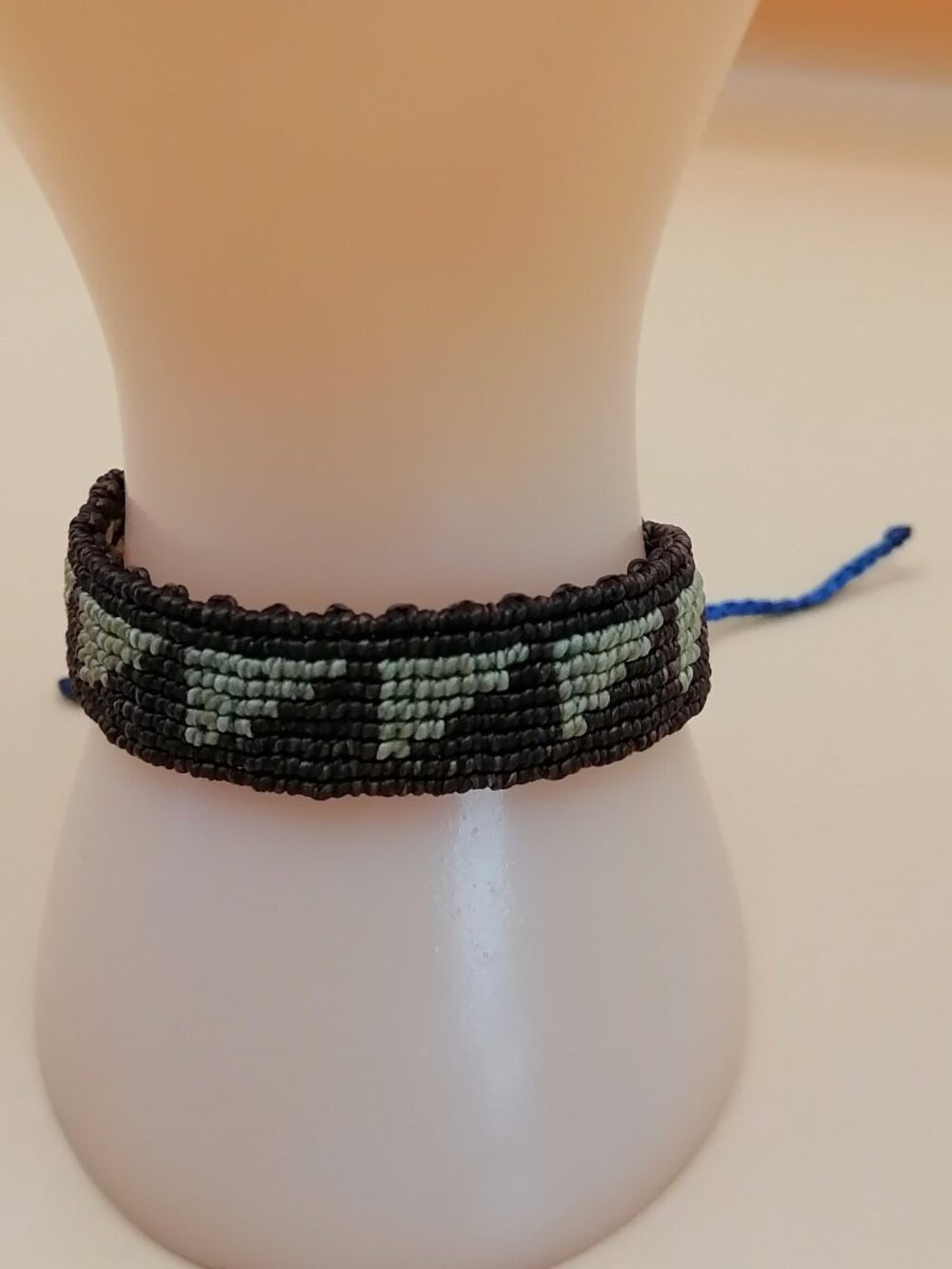 Handmade Inca Macrame Bracelet with Geometric Triangle Design